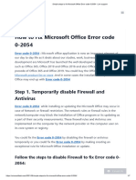 Simple Steps To Fix Microsoft Office Error Code 0-2054 - Live Support