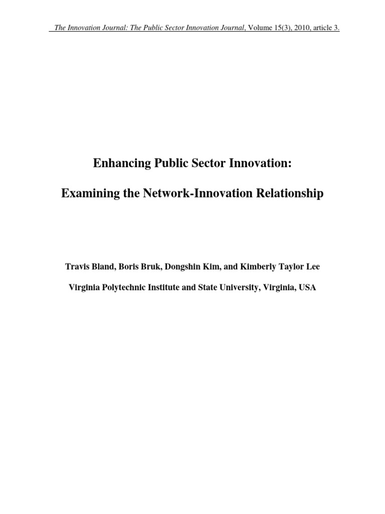 Enhancing Public Sector Innovation Insights | PDF | Innovation | Governance