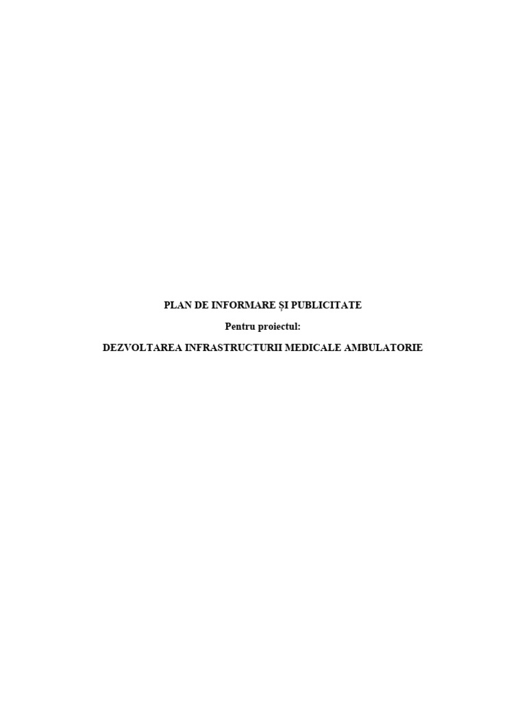 Plan de Informare Si Publicitate | PDF