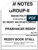 New Notes Group-Ii: Indian Polity RC Reddy Ias Study Circle