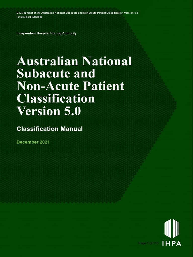 Australian national subacute and non acute patient classification