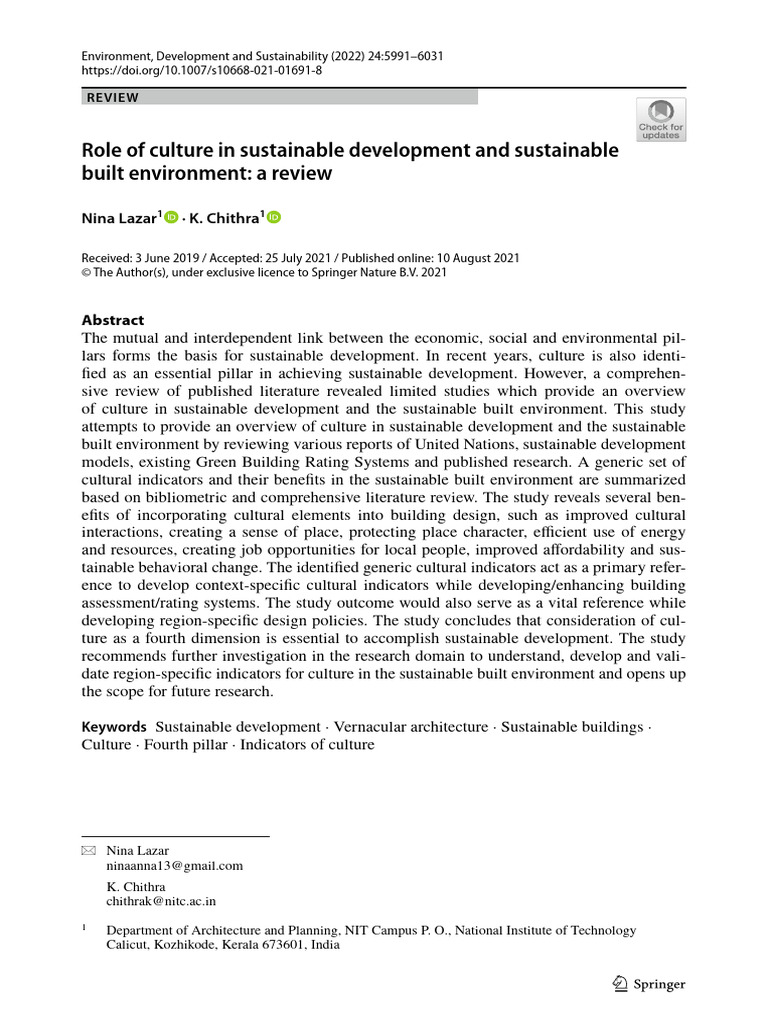 Culture's Role in Sustainable Development | PDF | Sustainability ...