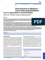 Surfactant-Assisted Extraction of Melaleuca Alternifolia (Tea Tree) Oil by Hydrodistillation and Its Application in Microemulsion