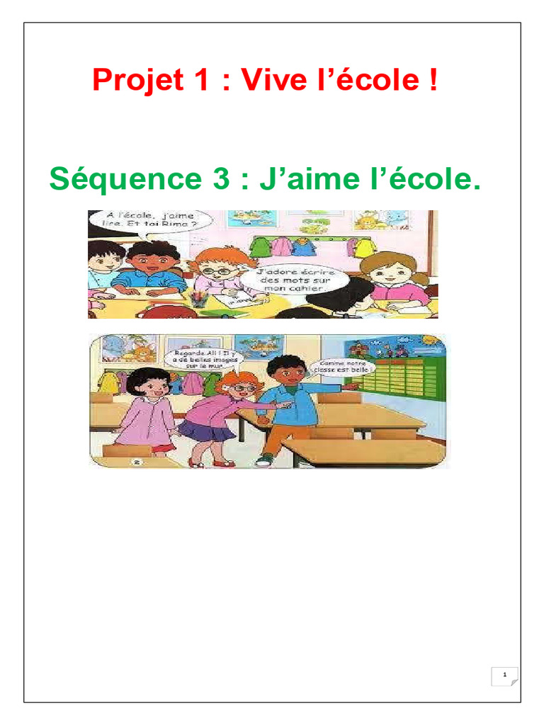 Projet 1 : Vive l'école en 3AP | PDF | Syllabe | Apprentissage