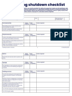 Building Shutdown Checklist