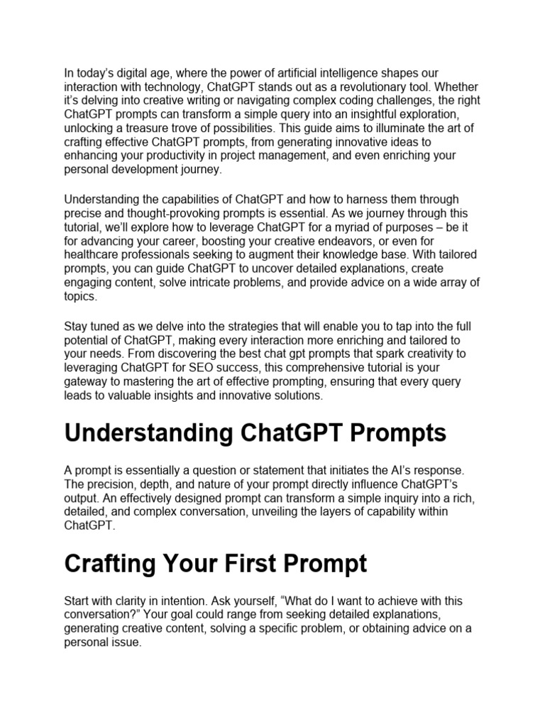 Mastering ChatGPT Prompt Strategies | PDF | Search Engine Optimization ...