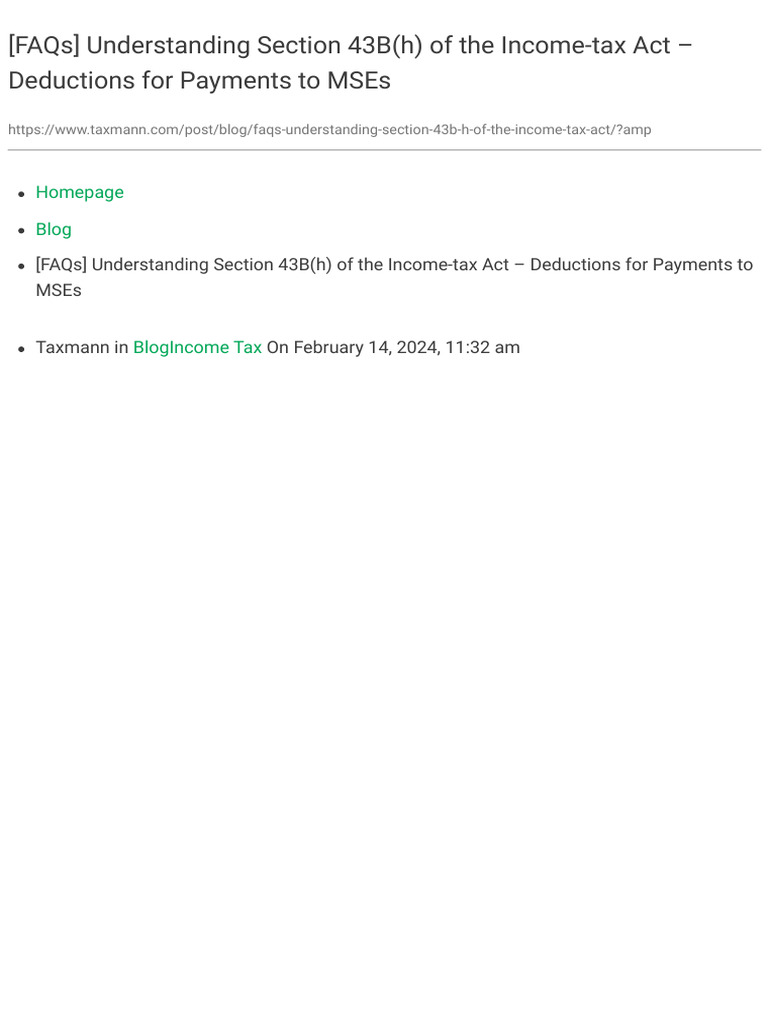 Section 43B(h) Deductions for MSEs | PDF | Expense | Tax Deduction