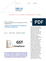 Activities To Be Undertaken For GST Compliances of FY 2023-24 in March 2024 - A2Z Taxcorp LLP