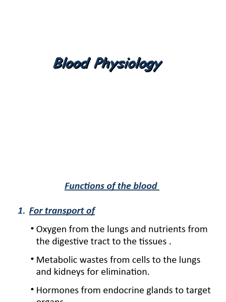 4 Blood Physiology Pdf Blood Type Coagulation