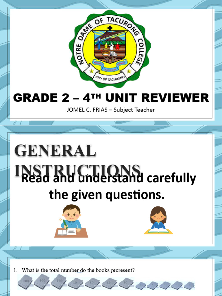 GRADE 2-NDEA-4th Unit Test Reviewer | PDF | Numbers | Encodings