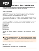 Artificial Intelligence - Fuzzy Logic Systems