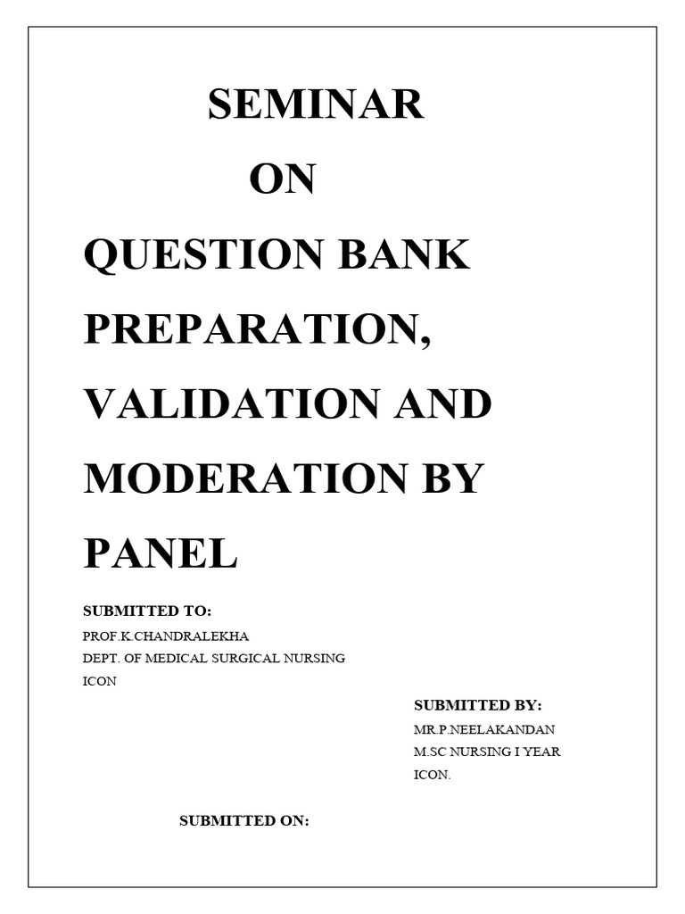 Question Bank Preparation and Validation Guide | PDF | Statistics ...