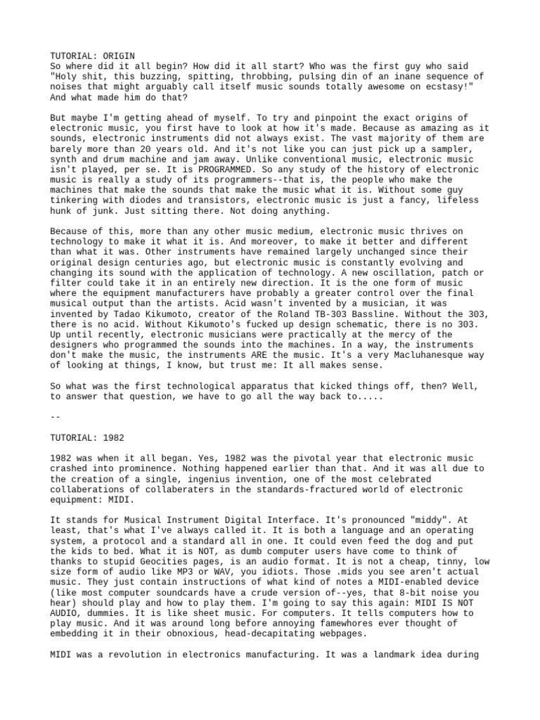 Ishkurs Guide To Electronic Music v2.5 Text Archive PDF Synthesizer