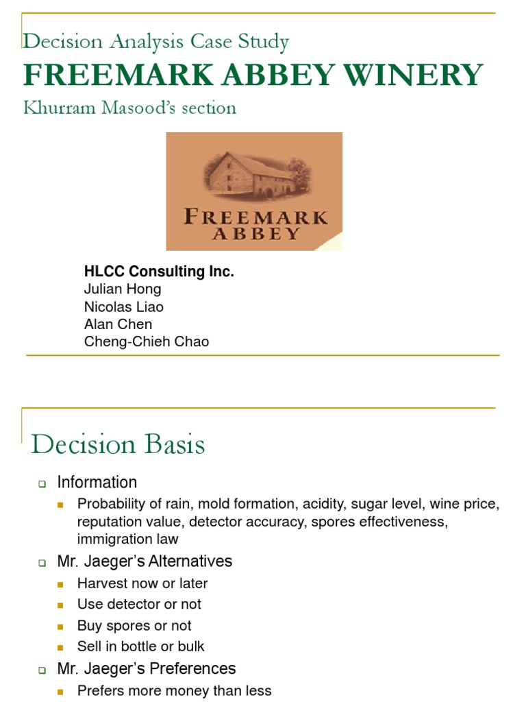 Freemark abbey winery case solution image