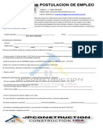 Formulario de Postulacion Jpconstructsolutionusa, Inc