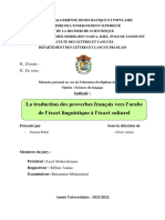 La Traduction Des Proverbes Français Vers L'arabe de L'écart Linguistique À L'écart Culturel