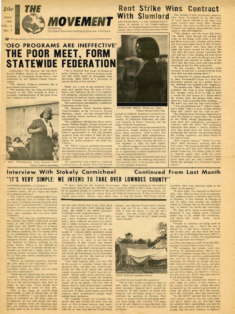 40.Movement.March.1966 | PDF | Student Nonviolent Coordinating Committee