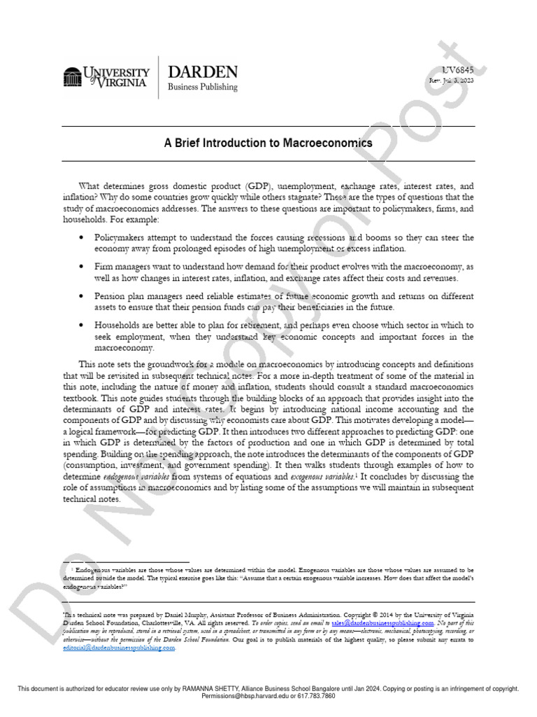 A Brief Intro To Macro S | PDF | Consumption (Economics) | Macroeconomics