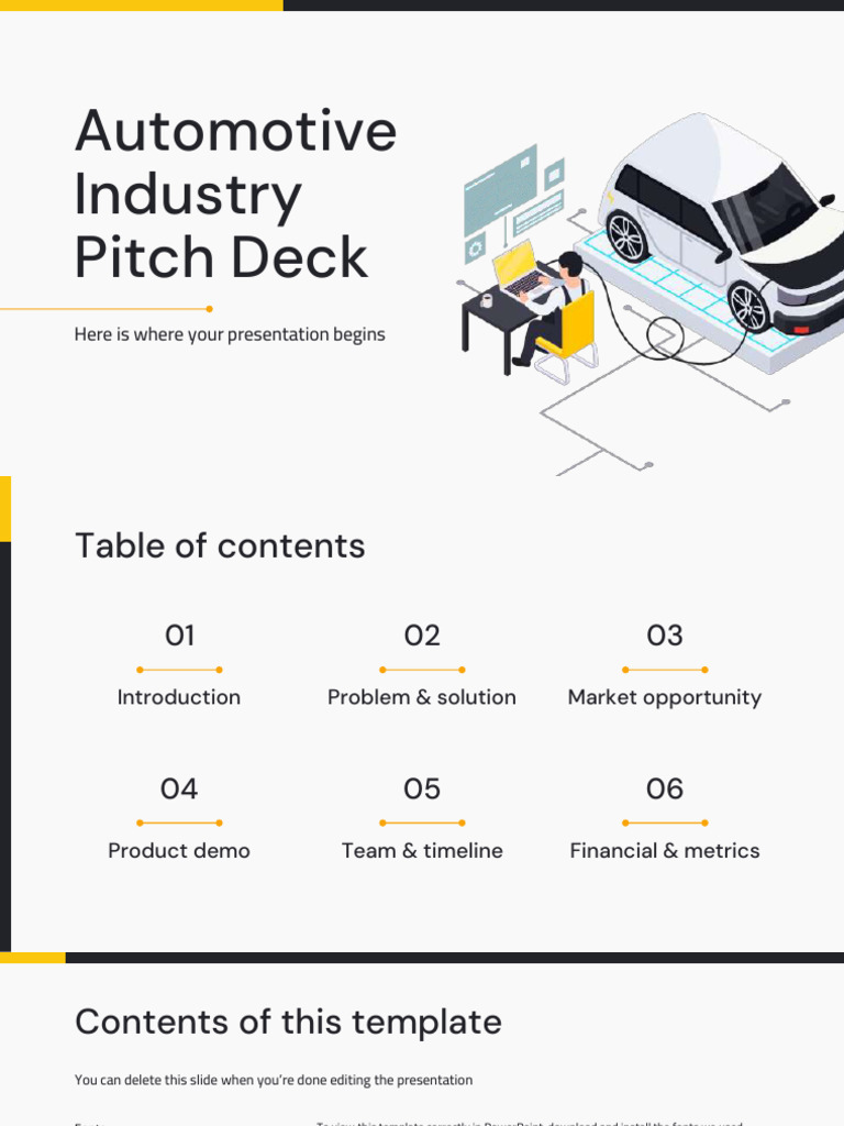 Automotive Industry Pitch Deck Template | PDF | Market (Economics ...