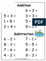 Addition and Subtraction For Kindergarten Jok3lj