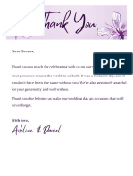 Wedding Thank You Letter Doc in Purple Gradient Elegant Style