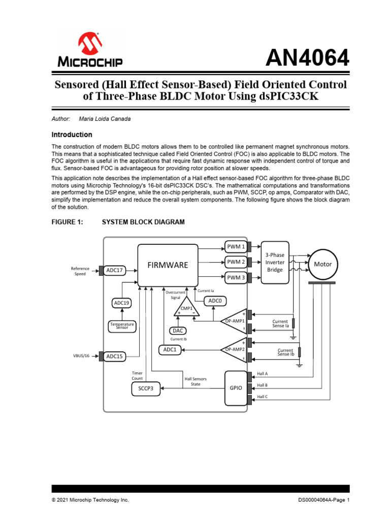 Sensored Hall Effect Sensor Based Field Oriented Control of Three Phase