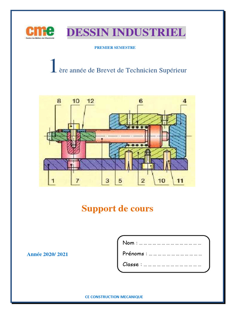 Dessin Technique en Construction Mécanique | PDF | Vis de fixation | Écrou