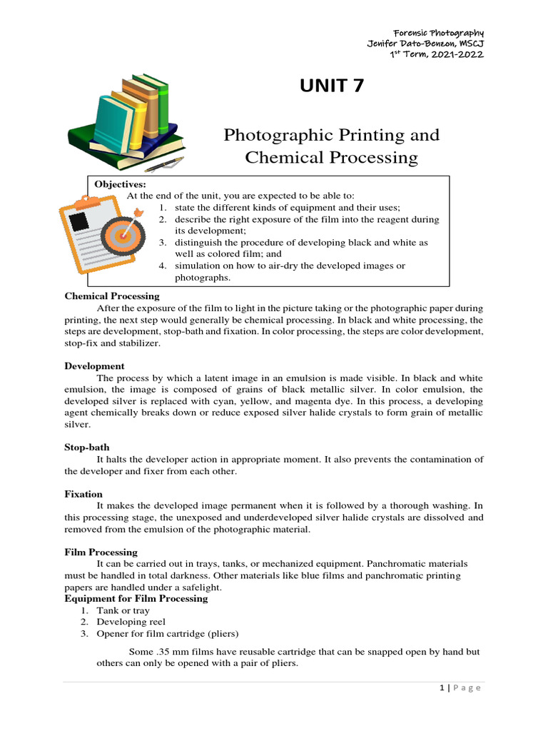 UNIT 7 - Chemical Processing | PDF | Optics | Imaging