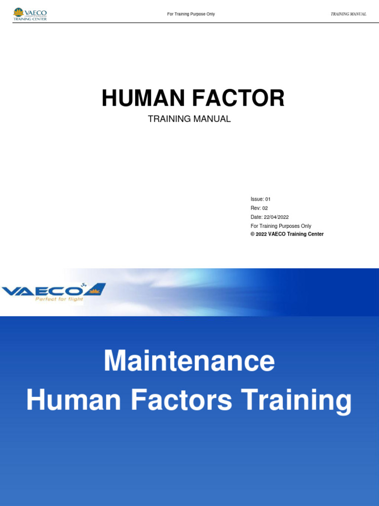 Maintenance Human Factors Training Guide | PDF | Memory | Sleep