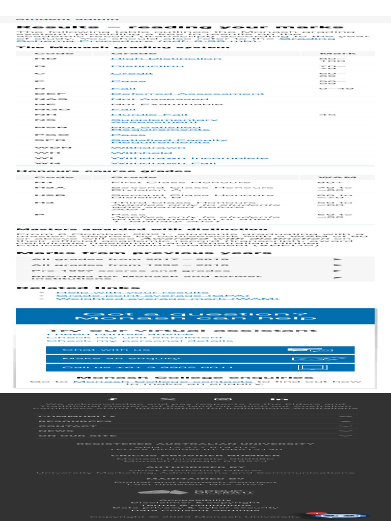 Results - Reading Your Marks - Current Students | PDF | Academic Degree