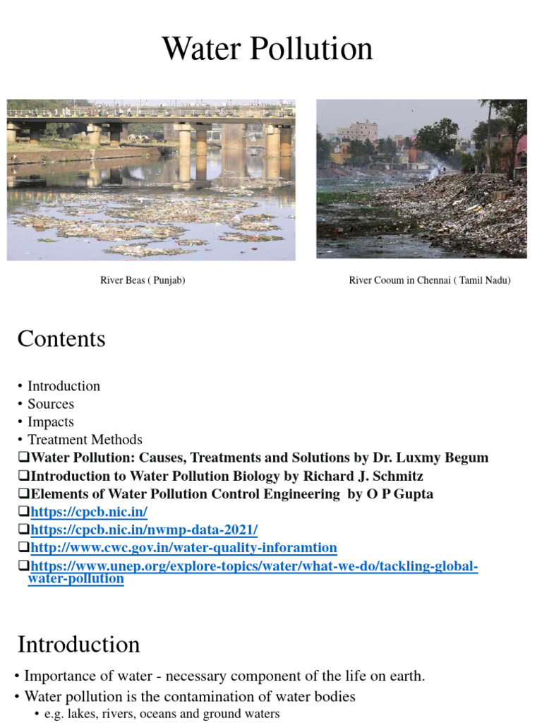 Water Pollution: Causes and Effects in India | PDF | Water Pollution ...