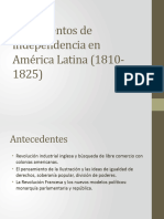 Movimientos de Independencia en América Latina (1810-1825