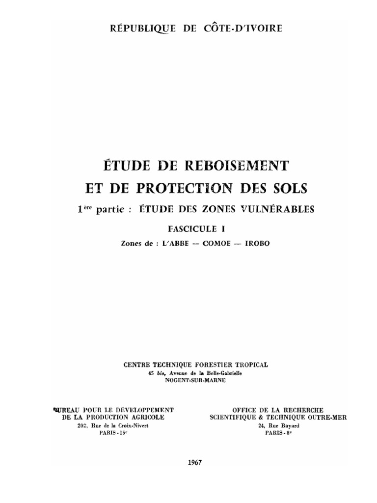 Reboisement et protection des sols en Côte d'Ivoire | PDF | Sol ...