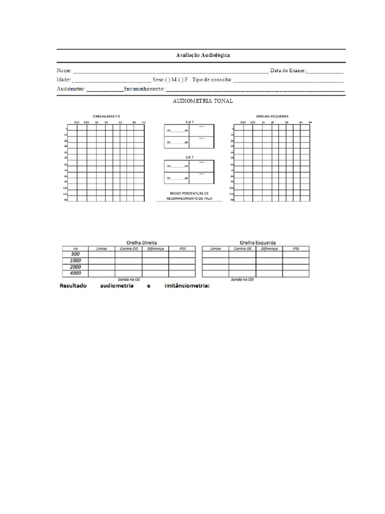 Folha de Audiometria | PDF
