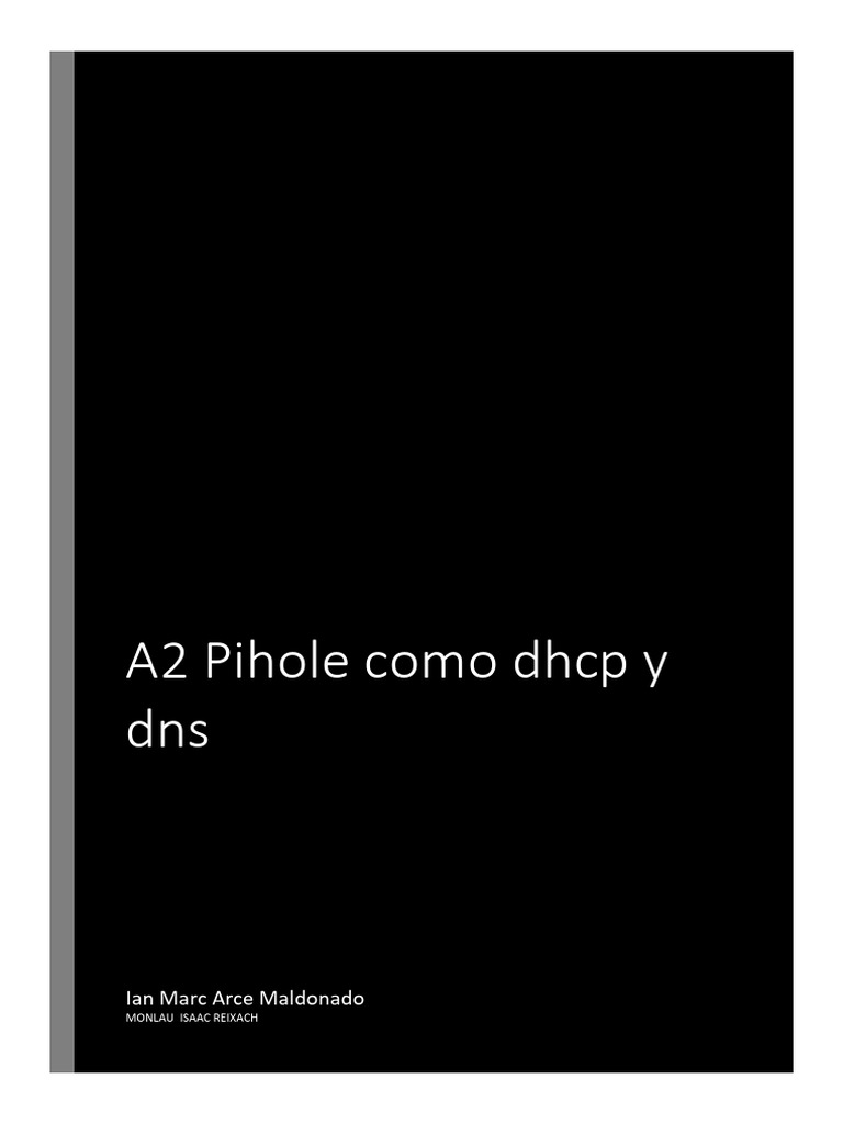 A2 pihole como dhcp y dns pdf direcci n ip sistema de nombres de