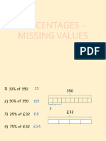 Percentages Missing Values