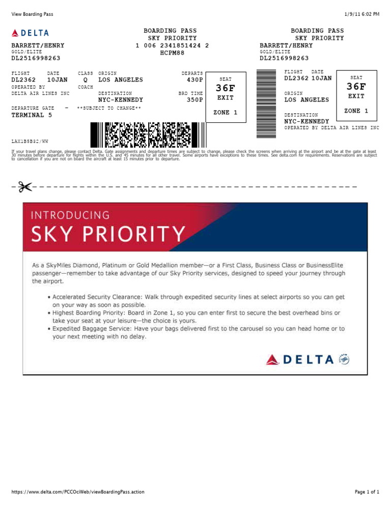 Boarding Pass New YORK | PDF | Delta Air Lines | Aviation