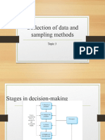 Collection of data and sampling methods