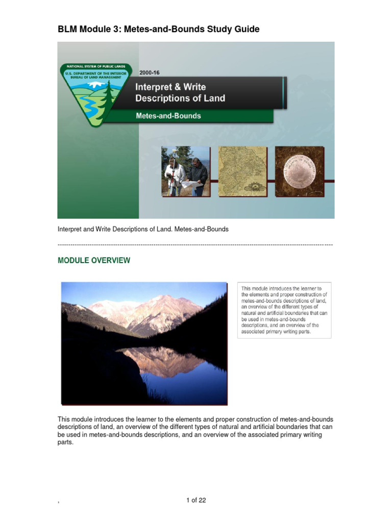 Metes and Bounds PDF Surveying