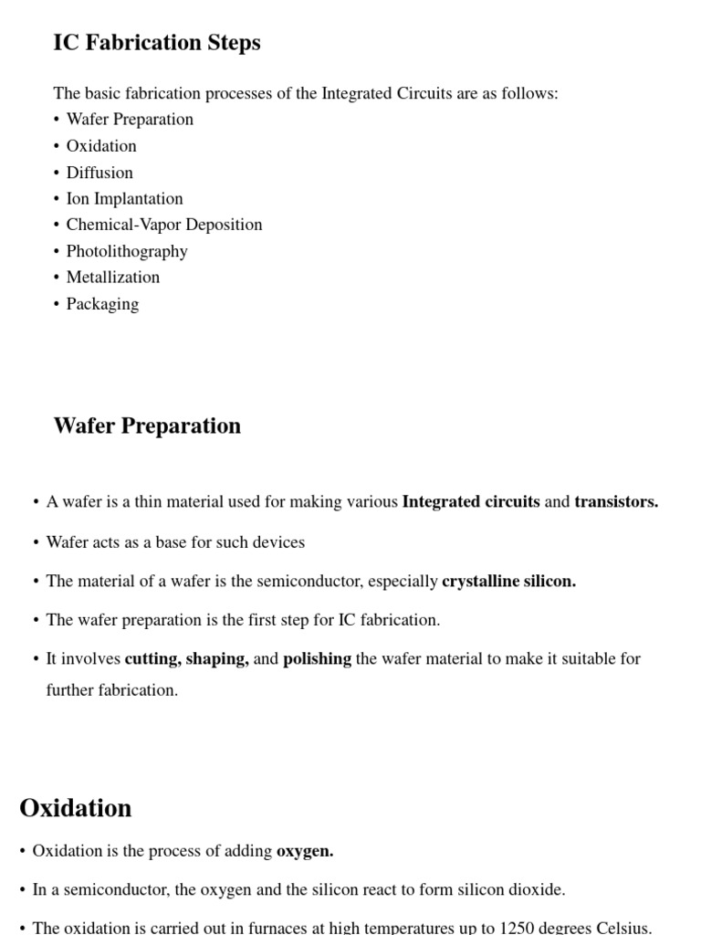 Ic Fabrication Steps | Download Free PDF | Integrated Circuit ...