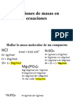 Relaciones de Masas en Ecuaciones