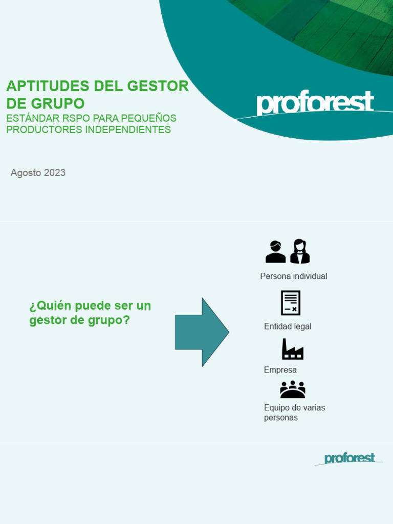 Aptitudes del Gestor de Grupo RSPO | PDF