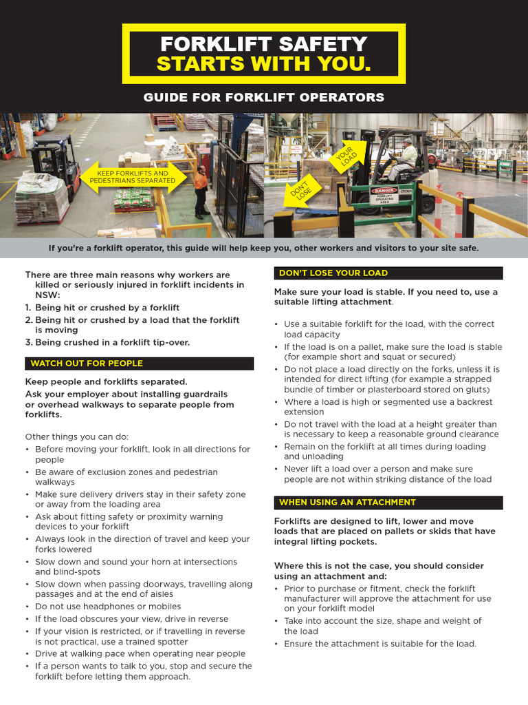 Forklift Safety Guide For Operators.v1.0 | PDF | Forklift | Seat Belt