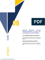 ABREU, Luis Felipe Silveira de SILVA, Alexandre Rocha Da. Roland Barthes Contra Roland Barthes - o Signo, Da Semiologia À Semioclastia