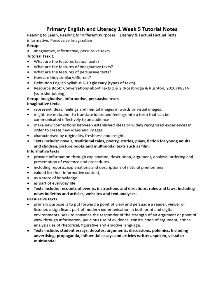 Understanding Text Types: Factual & Imaginative | PDF