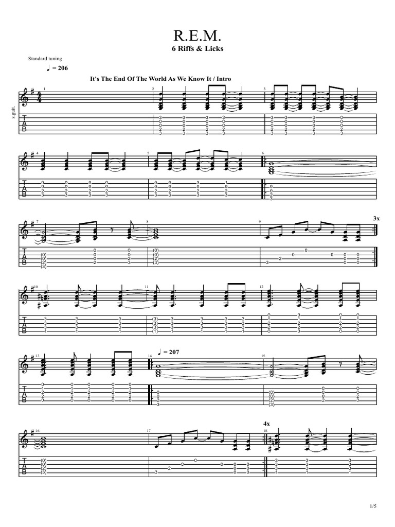 R.E.M. 6 Riffs & Licks | PDF