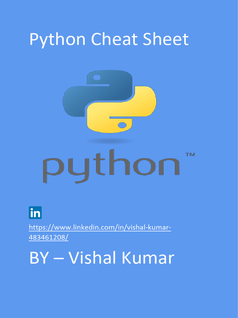 Python Cheat Sheet | PDF | Arithmetic | Mathematics