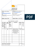 Packing List. Gestion Aduanera