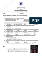 Q1 Test Questions Mapeh 9 With Answer Key