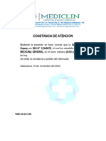 CONSTANCIA DE ATENCION Mediclin 2023